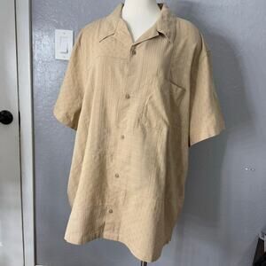 Gap Men’s Textured Resort Shirt, Khaki, XXXL